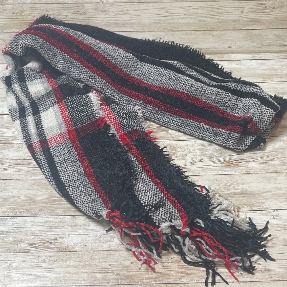 Style & Co. Black and Red Plaid Scarf‎
